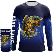 Load image into Gallery viewer, Carp Fishing blue lightning 3D All Over printed shirts Customized Name Carp fishing jerseys NQS316