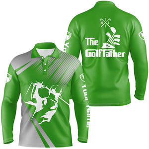 Personalized the Golf father Polo Shirts for Men Green golf shirts, gifts for dad golfer father's day NQS7673