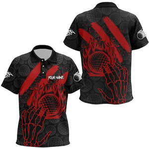 Black and Red Flame Camo golf ball Kid golf polo shirts custom team reaper golf jerseys NQS7915