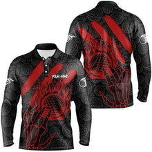 Load image into Gallery viewer, Black and Red Flame Camo golf ball Mens golf polo shirt custom team reaper golf jerseys NQS7915