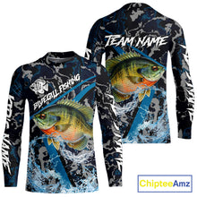 Load image into Gallery viewer, Custom Bluegill Fishing Camo Long Sleeve Fishing Shirts, Personalized Trout Fishing Team Jerseys NQS11332