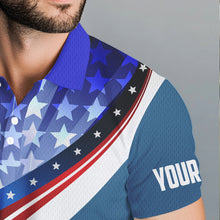 Load image into Gallery viewer, Personalized Red, White and Blue golf polo shirts for men custom patriotic men golf shirts NQS9438