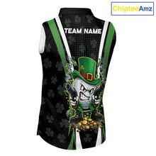 Load image into Gallery viewer, Funny St Patrick cowboy golf ball gunner Womens sleeveless golf polo shirt Custom ladies golf outfit NQS11542