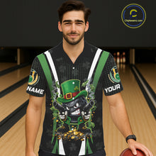 Load image into Gallery viewer, Funny St Patrick cowboy gunner Bowling Hawaiian shirt Custom Team Bowling Jerseys NQS11543