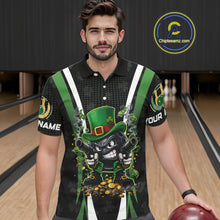 Load image into Gallery viewer, Funny St Patrick cowboy gunner Bowling Polo, 1/4 zip shirts For Men Custom Team Bowling Jerseys NQS11543