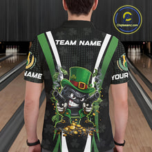 Load image into Gallery viewer, Funny St Patrick cowboy gunner Bowling Polo, 1/4 zip shirts For Men Custom Team Bowling Jerseys NQS11543