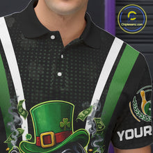 Load image into Gallery viewer, Funny St Patrick cowboy gunner Bowling Polo, 1/4 zip shirts For Men Custom Team Bowling Jerseys NQS11543