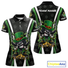Load image into Gallery viewer, Funny St Patrick cowboy gunner Bowling Polo, 1/4 zip shirts For Women Custom Team Bowling Jerseys NQS11543