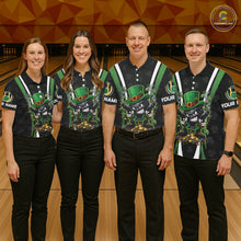 Load image into Gallery viewer, Funny St Patrick cowboy gunner Bowling Polo, 1/4 zip shirts For Women Custom Team Bowling Jerseys NQS11543