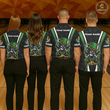Load image into Gallery viewer, Funny St Patrick cowboy gunner Bowling Polo, 1/4 zip shirts For Women Custom Team Bowling Jerseys NQS11543