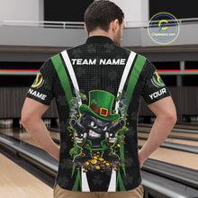 Load image into Gallery viewer, Funny St Patrick cowboy gunner Bowling Polo, 1/4 zip shirts For Men Custom Team Bowling Jerseys NQS11543