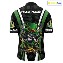 Load image into Gallery viewer, Funny St Patrick cowboy gunner Bowling Polo, 1/4 zip shirts For Men Custom Team Bowling Jerseys NQS11543