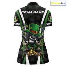 Load image into Gallery viewer, Funny St Patrick cowboy gunner Bowling Polo, 1/4 zip shirts For Women Custom Team Bowling Jerseys NQS11543
