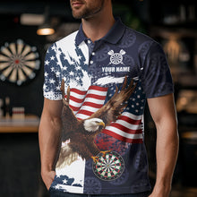 Load image into Gallery viewer, Red, White and Blue American Flag Eagle Darts shirts For Men Custom Patriotic Darts Team Jersey NQS9609