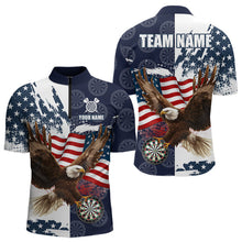 Load image into Gallery viewer, Red, White and Blue American Flag Eagle Darts shirts For Men Custom Patriotic Darts Team Jersey NQS9609