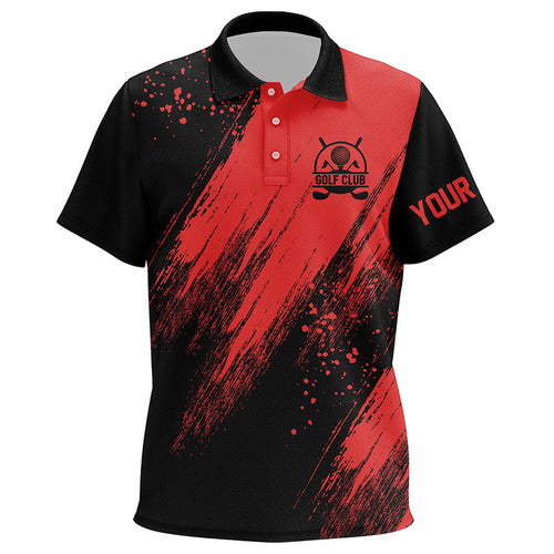 Black and red Kid golf polo shirts custom golfing gifts, golf tops for children NQS7346