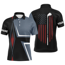 Load image into Gallery viewer, American Flag Mens golf polo shirts custom golf club patriotic golf team shirt, golf attire for men NQS7357