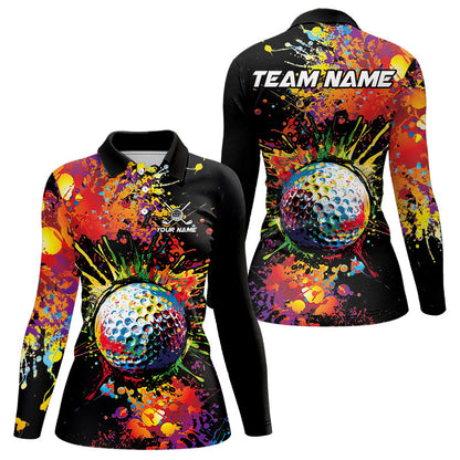 Colorful Golf ball jersey Golf Polo Shirts For Women Custom Team Name golf uniform for ladies NQS9771