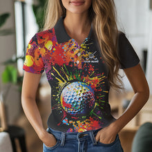 Load image into Gallery viewer, Colorful Golf ball jersey Golf Polo Shirts For Women Custom Team Name golf uniform for ladies NQS9771