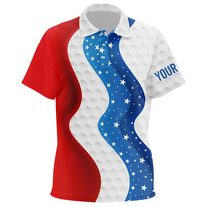 Red, white and blue American Flag Kid golf polo shirts custom Kid golf clothes, cool golf gifts NQS7926