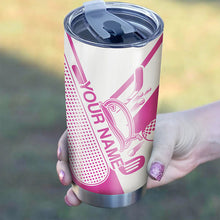 Load image into Gallery viewer, Golf club pink &amp; white tumbler Custom name Stainless Steel Tumbler Cup - personalized golf gifts NQS6216