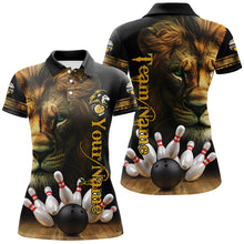 Load image into Gallery viewer, Lion Bowling Polo, Quarter Zip Shirt For Women Custom Bowling League Shirt Bowling Team Jerseys Outfit NQS8561