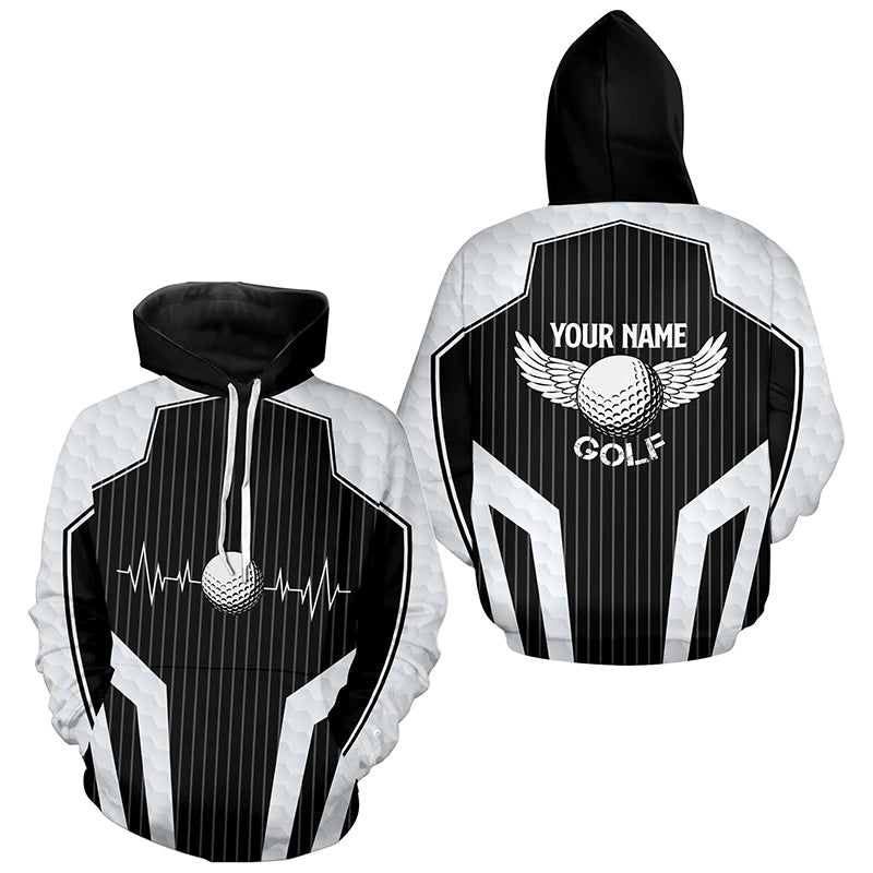 Black and White Golf Hoodies Custom golf clothes for men women, personalized unique golf gifts NQS8563