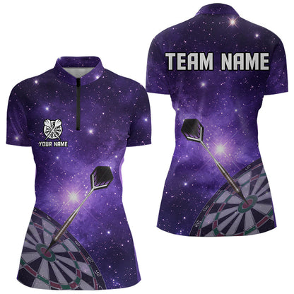 Purple galaxy space Darts Shirts For Women Custom Team Darts Jersey NQS9448