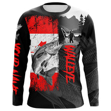 Load image into Gallery viewer, Canadian Flag Walleye Fishing Custom long sleeve performance Fishing Shirts, Walleye fishing jerseys NQS7362