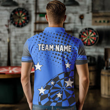 Load image into Gallery viewer, Stars Darts Polo, Quarter Zip Shirt For Men Custom Dart Team Jerseys | Blue NQS9777
