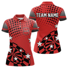 Load image into Gallery viewer, Stars Darts Polo, Quarter Zip Shirt For Women Custom Dart Team Jerseys | Red NQS9778