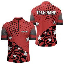 Load image into Gallery viewer, Stars Darts Polo, Quarter Zip Shirt For Men Custom Dart Team Jerseys | Red NQS9778
