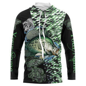 Crappie fishing scales Custom Name sun protection long sleeve fishing shirts for men, women, kid NQS3267