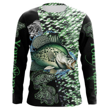 Load image into Gallery viewer, Crappie fishing scales Custom Name sun protection long sleeve fishing shirts for men, women, kid NQS3267