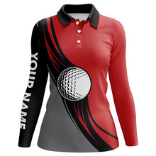 Load image into Gallery viewer, Personalized golf ball Womens golf polo shirts custom name ladies golf tops golfing gifts | Red NQS5575