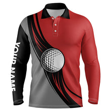 Load image into Gallery viewer, Golf ball mens golf polo shirts - golf gifts for men custom name best mens golf wears | Red NQS5575