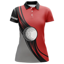 Load image into Gallery viewer, Personalized golf ball Womens golf polo shirts custom name ladies golf tops golfing gifts | Red NQS5575