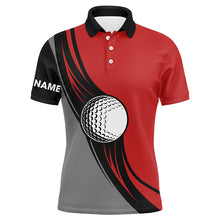 Load image into Gallery viewer, Golf ball mens golf polo shirts - golf gifts for men custom name best mens golf wears | Red NQS5575