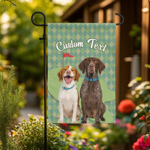 Custom text and pet photo green argyle pattern golf Garden Flag, Personalized Golfing Gift NQS9905