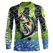 Load image into Gallery viewer, Largemouth Bass Fishing scales customize name performance UV protection long sleeves fishing shirt NQS643