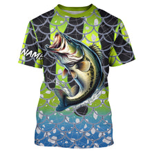 Load image into Gallery viewer, Largemouth Bass Fishing scales customize name performance UV protection long sleeves fishing shirt NQS643