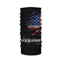 Load image into Gallery viewer, US fishing fish on black American flag UV protection Customize performance long sleeve fishing shirts NQS6233