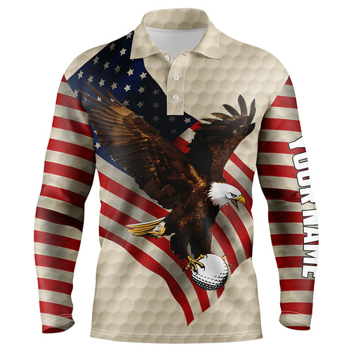 Vintage American flag Eagle Mens golf polo shirts custom mens patriotic polo shirts best men golf wear NQS6242