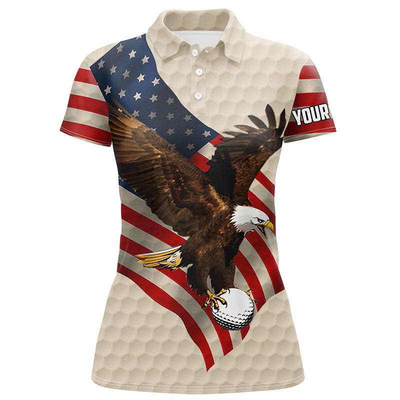 Vintage American flag Eagle Womens golf polo shirts custom patriotic golf shirts ladies golf tops NQS6242