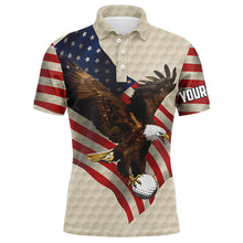 Load image into Gallery viewer, Vintage American flag Eagle Mens golf polo shirts custom mens patriotic polo shirts best men golf wear NQS6242