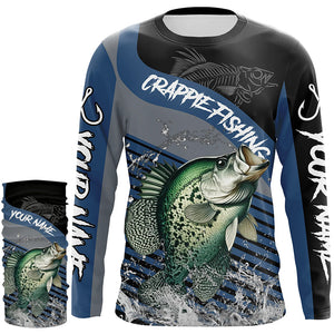 Crappie fishing Custom UV protection fishing long sleeve shirt, Crappie Fishing jerseys | Blue NQS8365