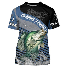 Load image into Gallery viewer, Crappie fishing Custom UV protection fishing long sleeve shirt, Crappie Fishing jerseys | Blue NQS8365