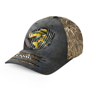 Walleye fishing camo Custom fishing hat Unisex Fishing Baseball Angler walleye hat cap NQS2422