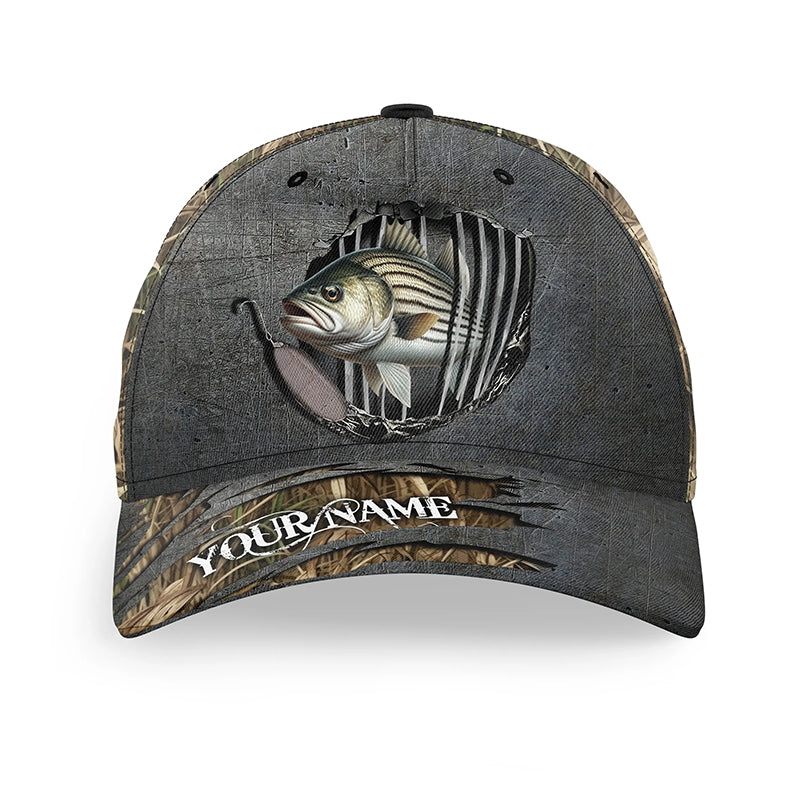 Striped Bass fishing camo Custom fishing hat Unisex Fishing Baseball A –  ChipteeAmz