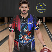 Load image into Gallery viewer, American flag bowling jersey Custom patriotic Lightning Thunder Eagle Bowling shirts for men NQS10958